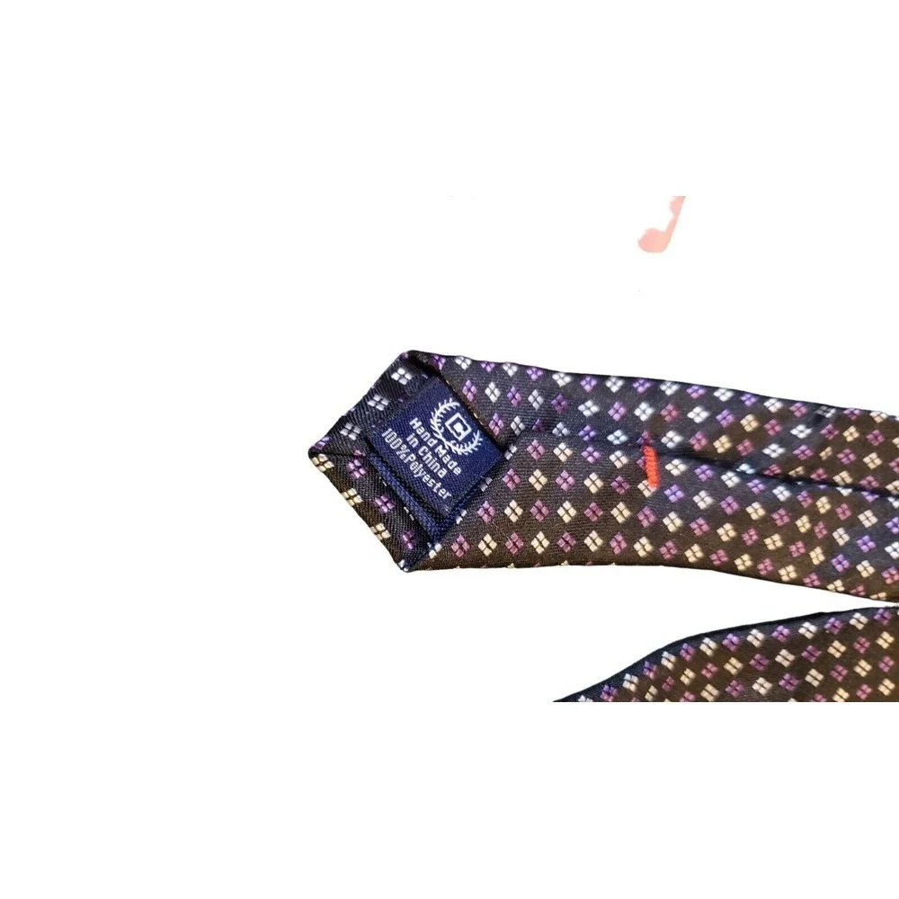 Chaps Boy Suit Neck Tie Black‎ Purple Geometric Clip On Holiday Church Designer